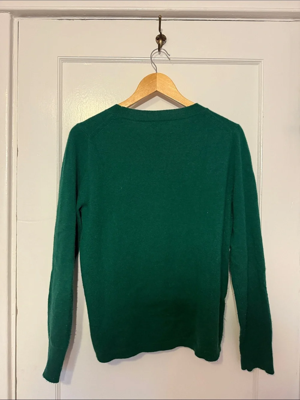 J. Crew 100% Cashmere Lightweight Emerald Green Heart Sweater